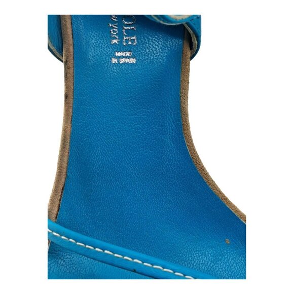 Kenneth Cole New York Women's Blue Leather Sandals Zipper Open Toe Heel Size 7 - Picture 8 of 10